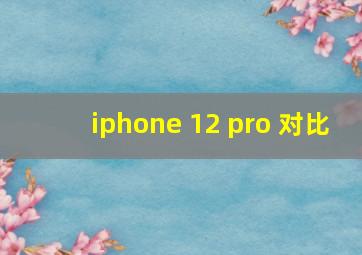 iphone 12 pro 对比